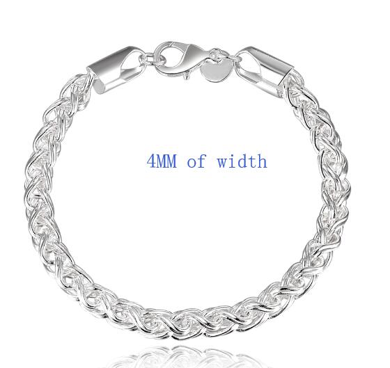 8 Inch 18K Gold Bracelet 5MM Sideways Chain Bracelet For Woman Men Fashion Wedding Engagement 925 Sterling Silver Jewelry Gifts