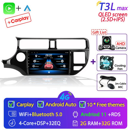 Android 11 2 Din for KIA RIO 2011-2015 Car Radio Multimedia Video Player GPS Navigation MP5 DVD Speakers Stereo Audio Carplay 9"