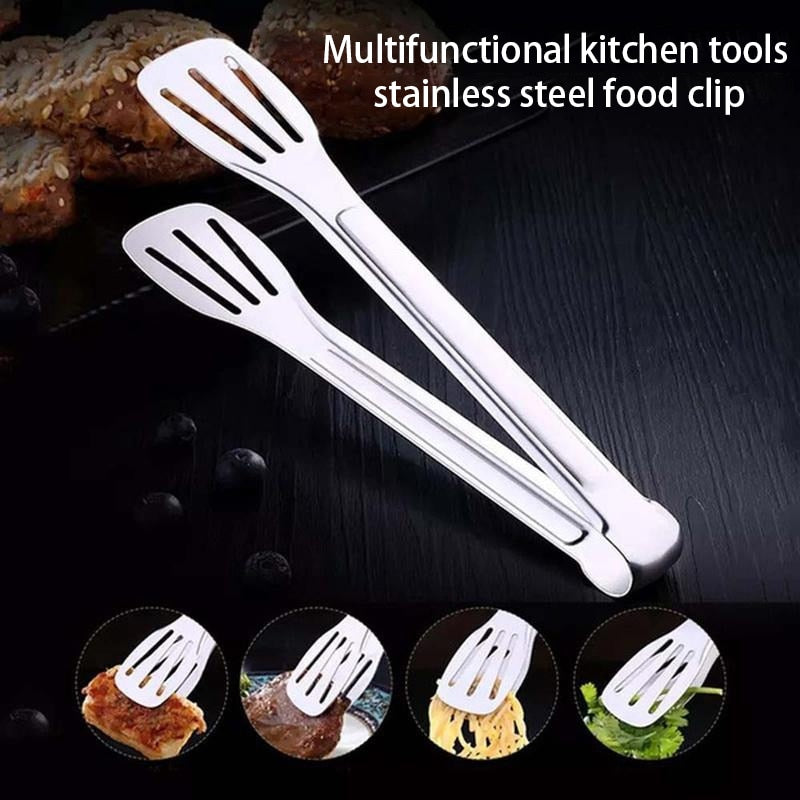 7/9/12inch 304 Stainless Steel Kitchen Tongs BBQ Clamp Grill Cooking Clamp Silicone Food Tong Kitchen Accessories