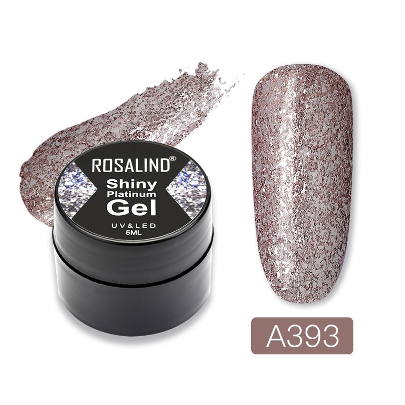 ROSALIND Gel Nail Polish Glitter Paint Hybrid Varnishes Shiny Top Base Coat For Nails Set Semi Permanent For Manicure Nail Art