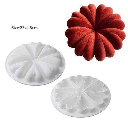 Heart Shaped Silicone Mold Cake Mousse Baking Forms Tray Silicon Soap Candle Making Moulds Kitchen Bakeware Tool
