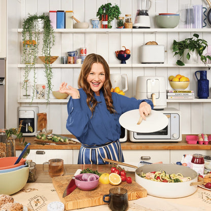 Beautiful 12pc Ceramic Non-Stick Cookware Set, White Icing by Drew Barrymore pots and pans  pots and pans set