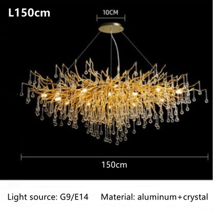 American Luxury Crystal Ceiling Chandelier Modern Lustre Living Dining Bedroom Hanging Lamp Hotel Hall Home Decor Pendant Lights