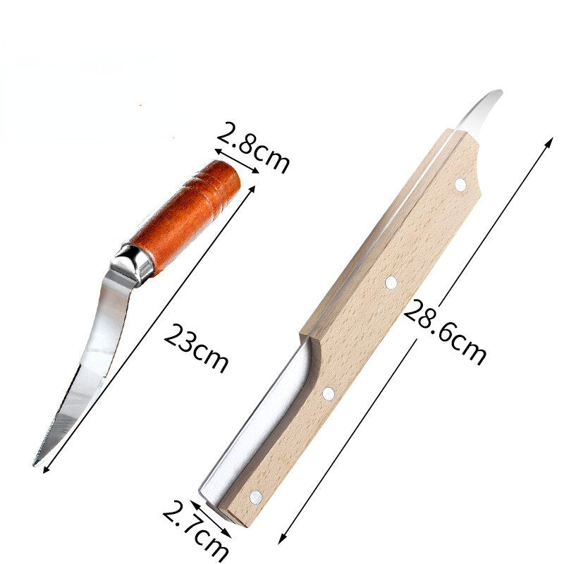 Kitchen Tools Stainless Steel Coconut Knife Old Coconut Opener Wooden Handle Coconut Knife Kitchen Utensils Home Gadgets