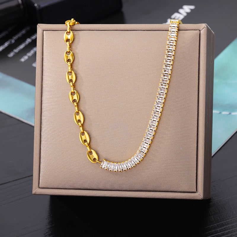 Stainless Steel Geometry Star Moon Butterfly Pendant Multilayer Chain Choker Necklace For Women Wedding Accessories Dropshipping