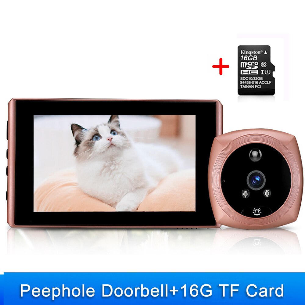 Elecpow 4.3 Inch Smart Home Peephole Doorbell Door Camera 140° HD PIR Infrared Night Vision  Motion Detection Monitor Door Bell