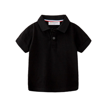Mudkingdom Fashion Boys Polo Shirts Solid Cotton Car Lapel Short Sleeve Little Boy Clothes Casual Toddler Summer Tops Kids Wear
