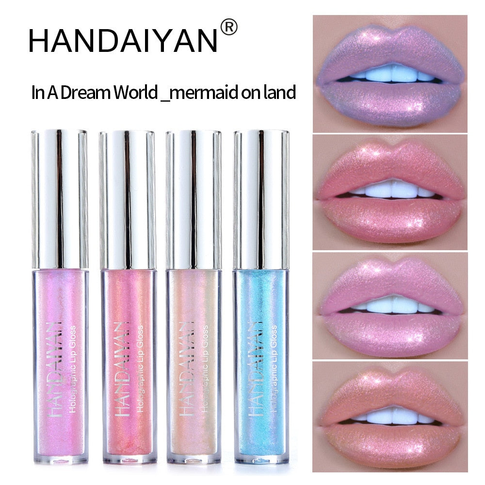 Handaiyan 6 Colors Lip Gloss Longlasting Glitter Red Nude Lipstick Liquid Waterproof Moisturize Luminous Lipgloss Makeup