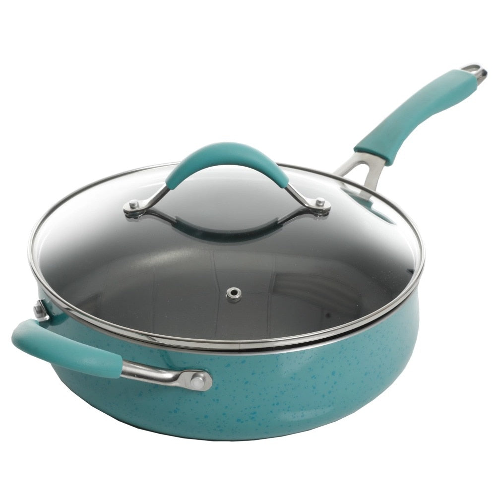 Frontier Speckle Aluminum 10-Piece Cookware Set, Turquoise