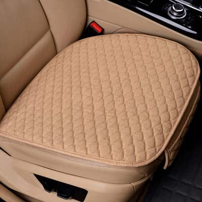 Flax Car Seat Cover Front Rear Back Linen Fabric Cushion Summer Breathable Protector Mat Pad Vehicle Auto Accessories Universal