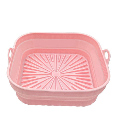 Home Kitchen Baking Dishes Air Fryer Silicone Tray Foldable Mold Pizza Fried Chicken Basket Reusable Multifunctional Bakeware