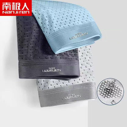 Boxer Shorts Underpants Men&#39;s Panties Men Boxers Underwear Ice Silk Mesh Male Sexy Set Breathable Boxershorts Large Size L-5XL