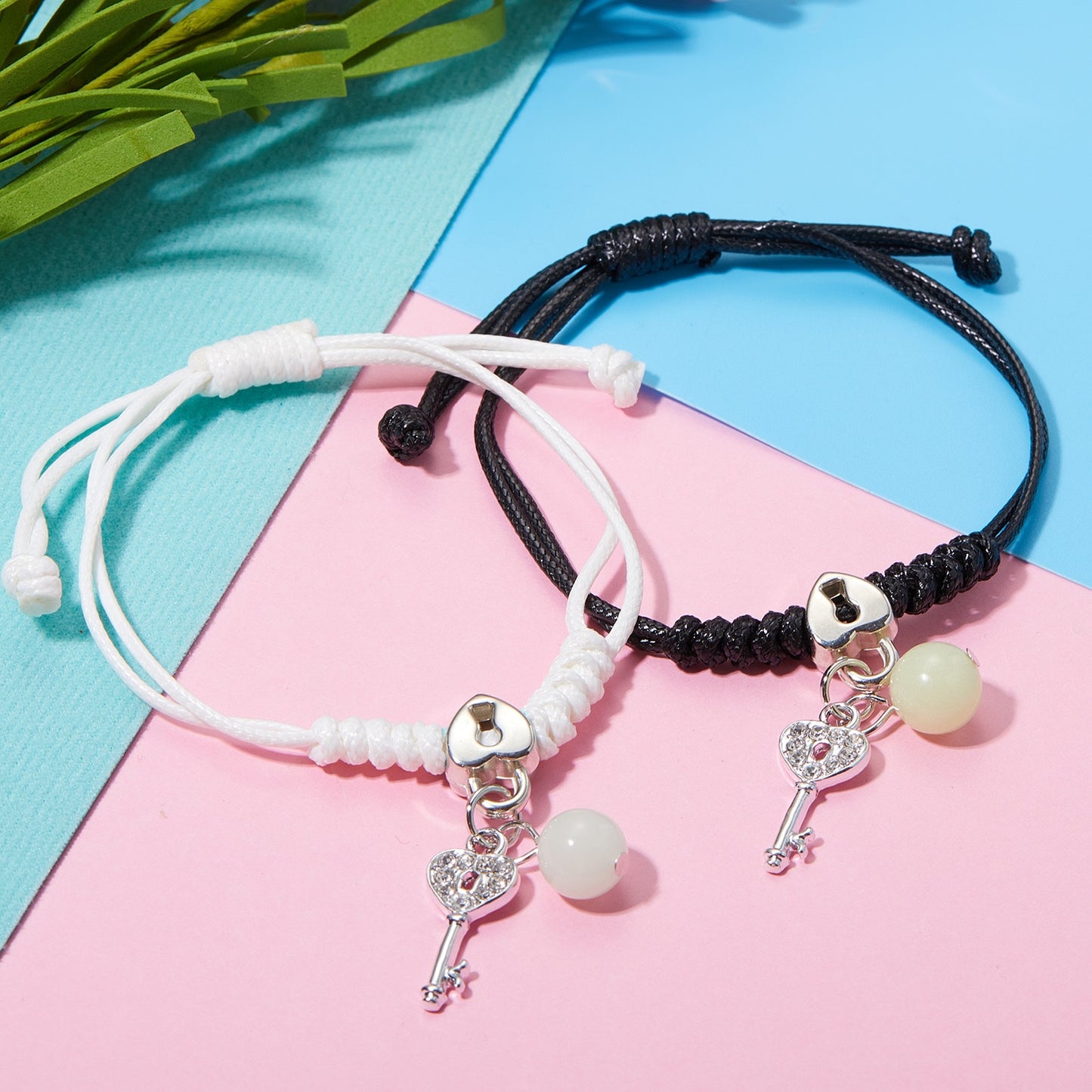 2023 Luminous Cat Star Moon Bracelet Couple Charm Handmade Adjustable Rope Matching Friend Bracelet Infinite Love Jewelry Gifts