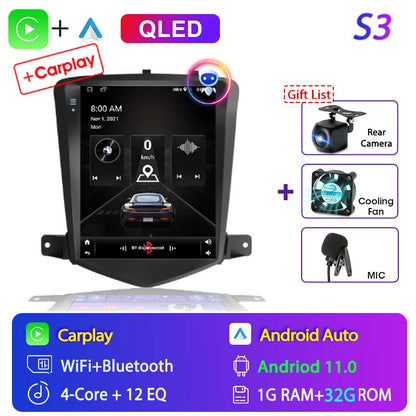 For Chevrolet Cruze 2008-2014 Carplay Android 11 Car Radio Multimedia Video Player Navigaion Head Unit Stereo 2Din Audio Speaker