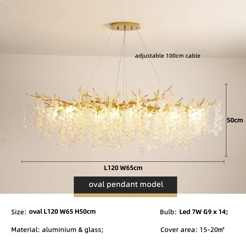 Nordic Foyer E14 Led Ceiling Chandelier Tree Branch Glass Chandelier Lighting Living Room Lustre Led Lamp Indoor Deco Lighting