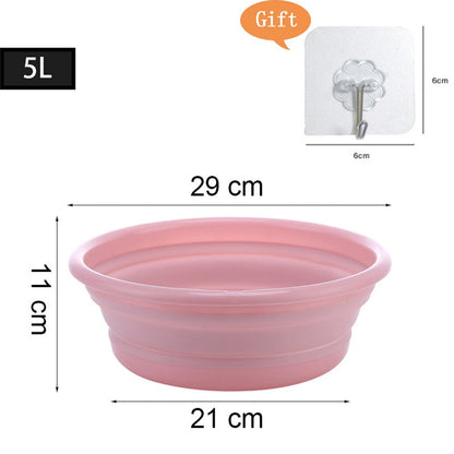 Portable Foldable Basin Silicone Travel Folding Wash Laundry Basin Safe Durable Foldable Easy to Store Basin Bathroom Supplies