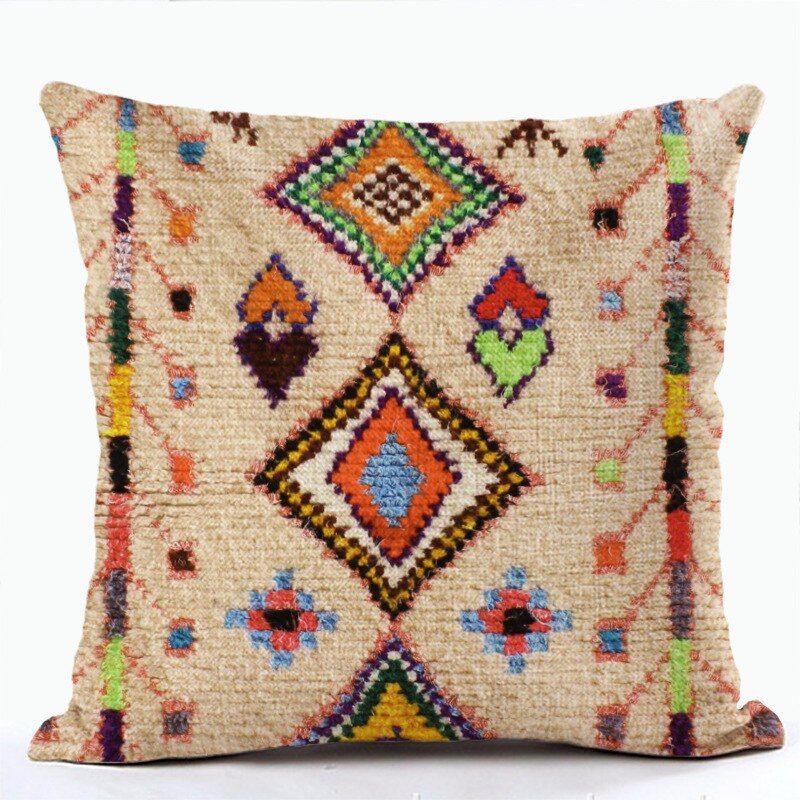 2021 New Ethnic Persian Carpet Print Linen Pillows Case Hot Bohemian Decorative Geometric Throw Pillows Sofa Couch Home Decor