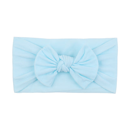 Solid Color Broadside Bowknot Headband for Kids Girls Elastic Hair Band Baby Hairband Boutique Turban Headwear Hair Accessories