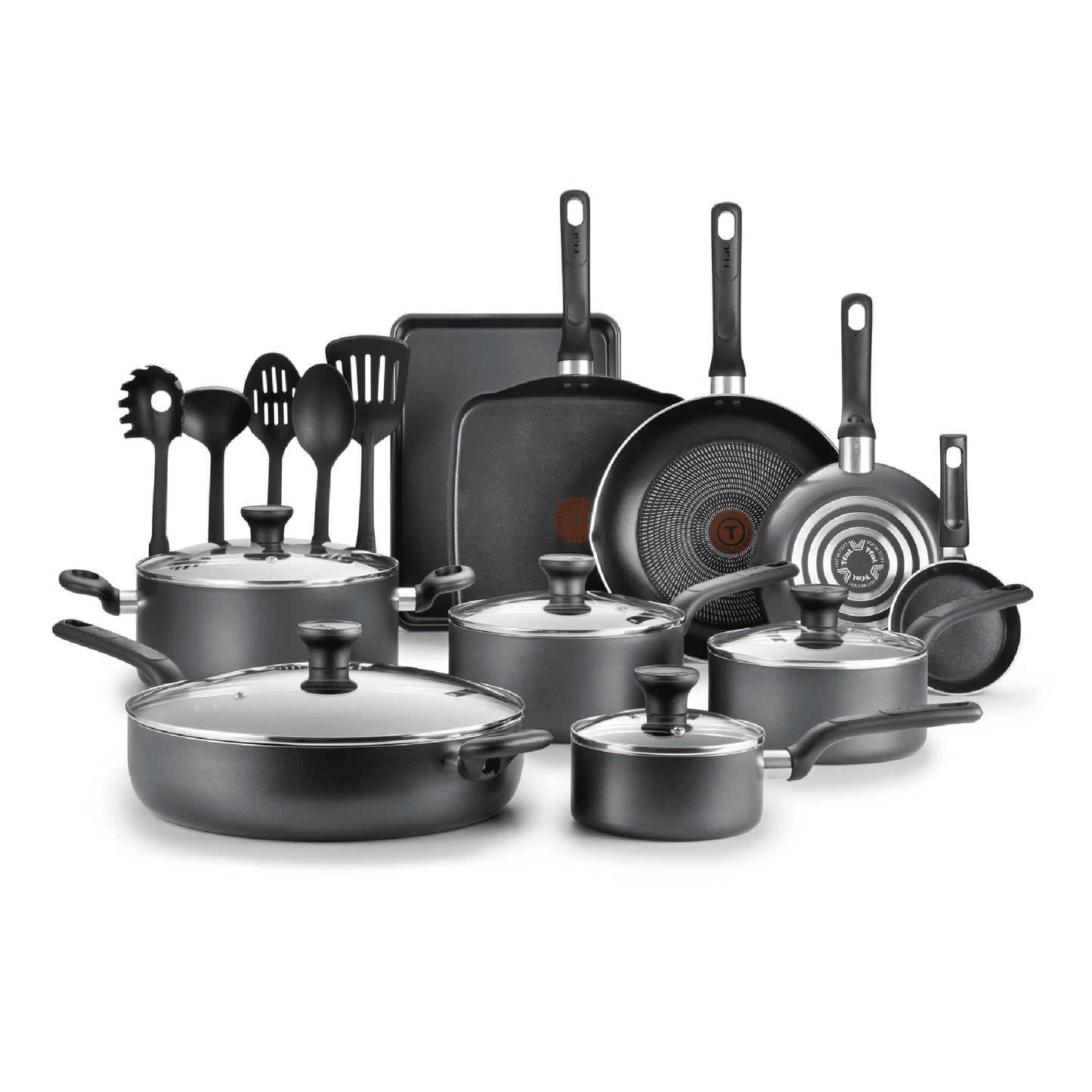 T-fal 20PCS Easy Care Dishwasher Safe Nonstick Cookware Set