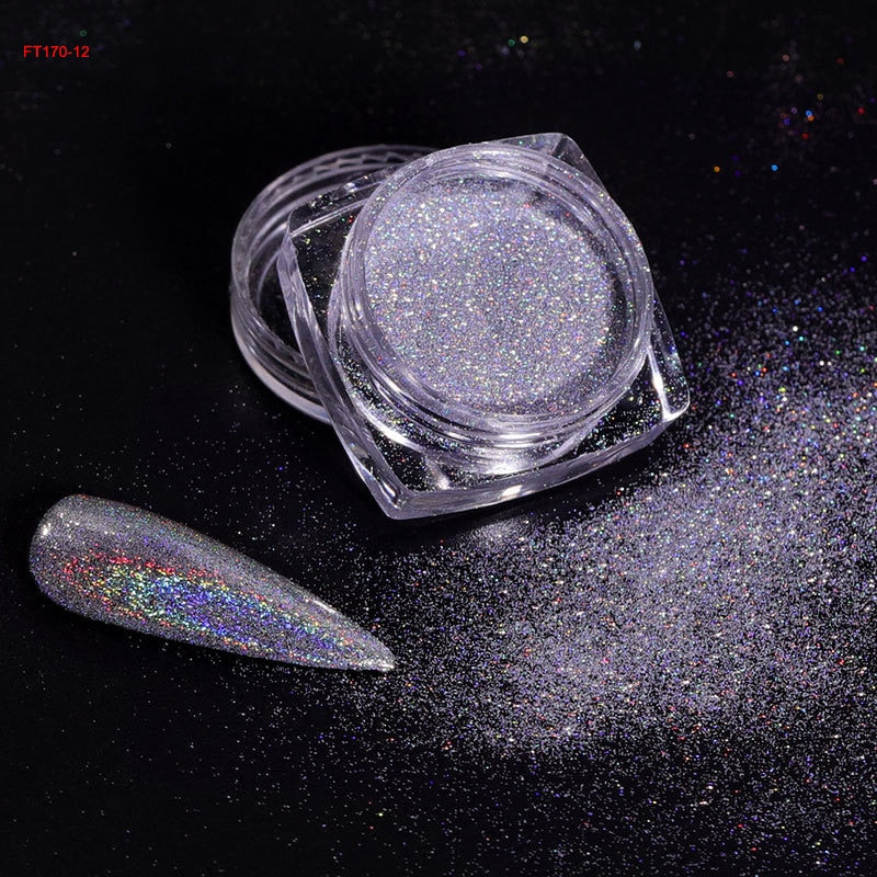 1pc 19Colors Nail Glitter Mirror Powder Chrome Dust Pigment 0.5g Paint Dip Metallic Shiny With Magic Effect Dust