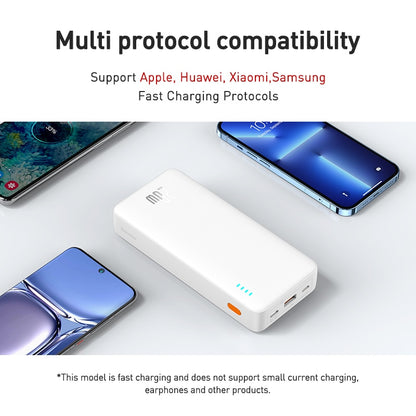 Baseus 20000mAh Power Bank PD QC 20W Portable Charger External Battery Quick Charge Powerbank for iPhone HUAWEI Xiaomi Samsung