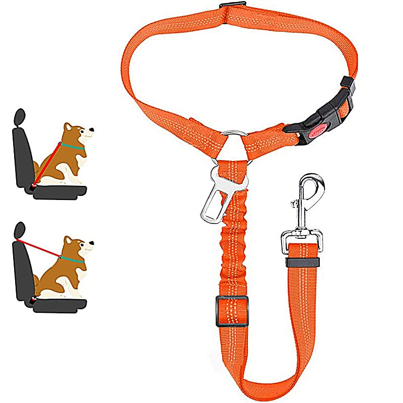 New Solid Two-in-one Dog Harness Leash Pet Car Seat Belt BackSeat Safety Belt Adjustable for Kitten Dogs Collar Pet Accessories