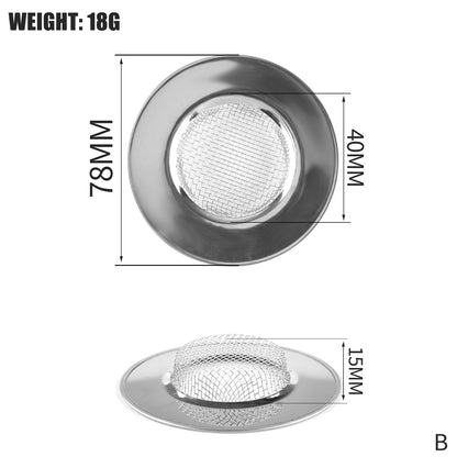 1PCS Kitchen Sink Filter Stainless Steel Mesh Sink Strainer Filter Bathroom Sink Strainer Drain Hole Filter Trap Waste Screen