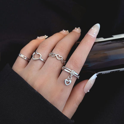 Trendy Butterfly Metal Punk Rings Set for Women Girls Party Jewelry Gifts Fashion Accessories Buckle Female Index Finger Ring