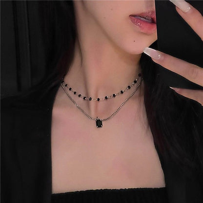 2022 New Popular Silver Colour Sparkling Clavicle Chain Choker Necklace For Women Fine Jewelry Wedding Party Gift