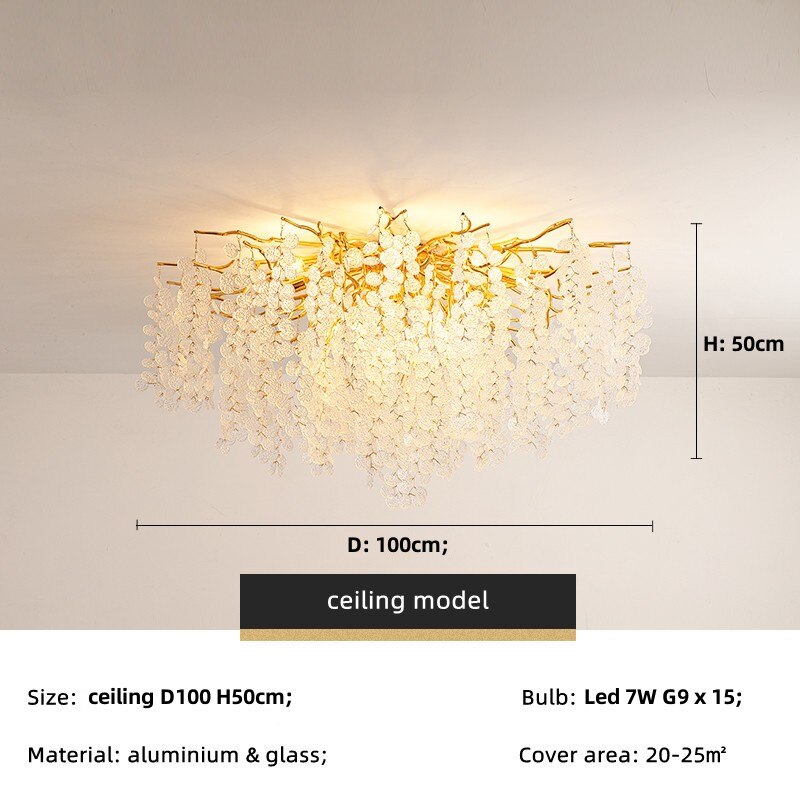 Nordic Foyer E14 Led Ceiling Chandelier Tree Branch Glass Chandelier Lighting Living Room Lustre Led Lamp Indoor Deco Lighting