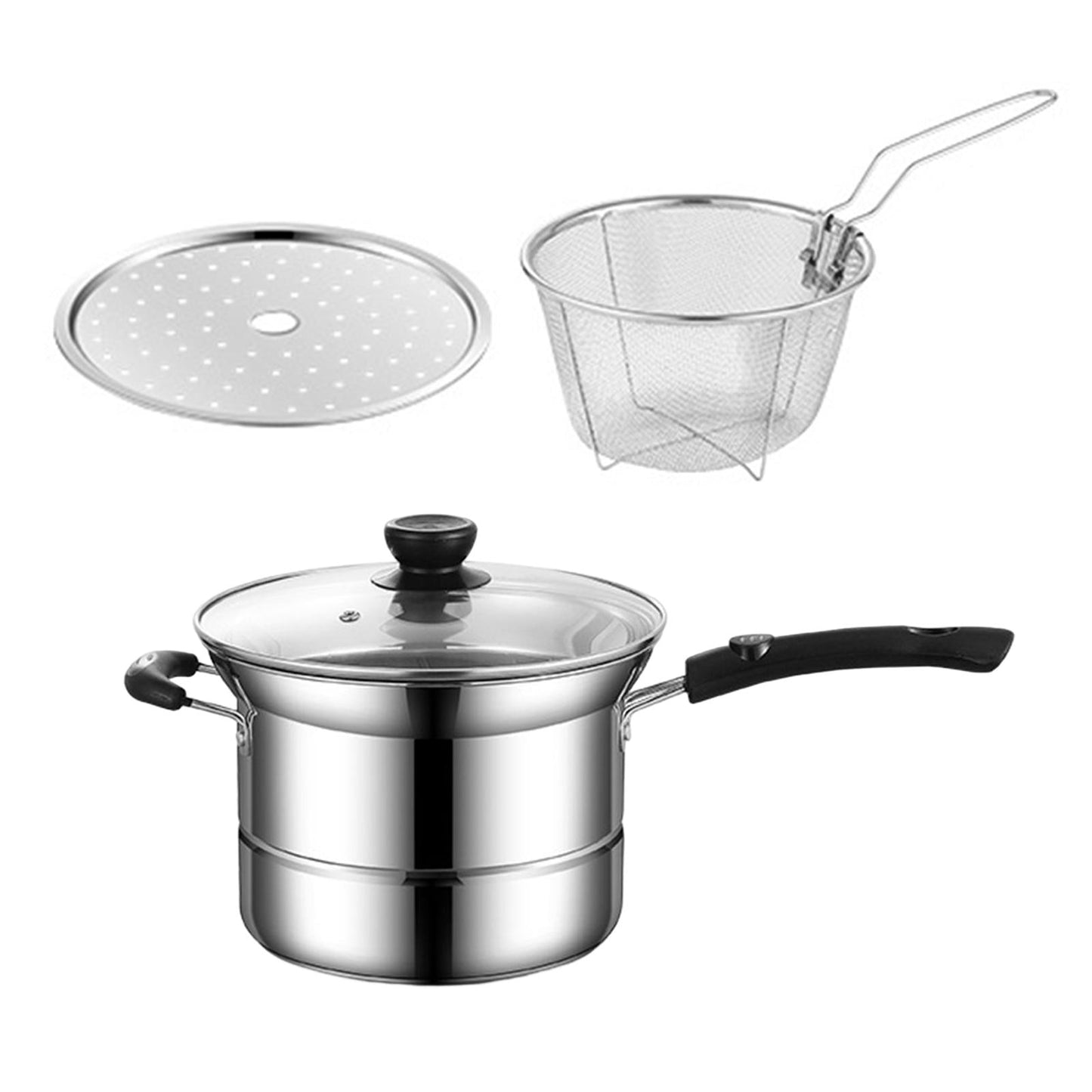 Stainless Steel Small Pot Milk Pan Cooker Cookware Sets Utensils for Picnic