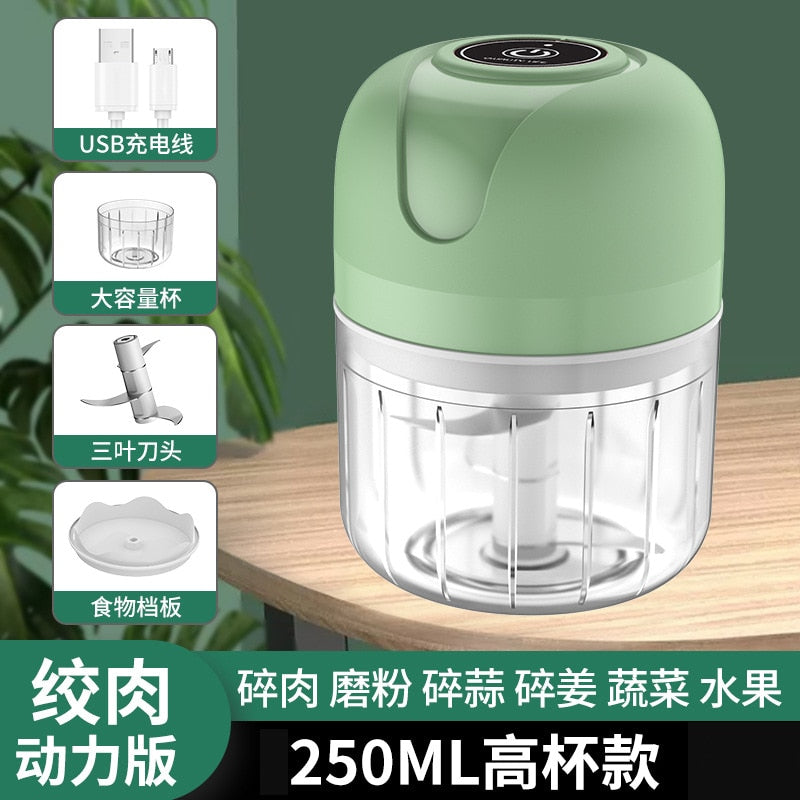 Rechargable Garlic Chopper Paste Machine Meat Grinder Mincer Auxiliary Food Machine Chili Vegetable Crusher Masher Kitchen Tools