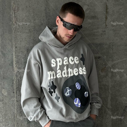 High Quality Bat Foaming Print Streetwear Large Teen Sweatshirt Harajuku Y2k Clothes Top Homie Hoodie Men Clothing Tracksuit Men