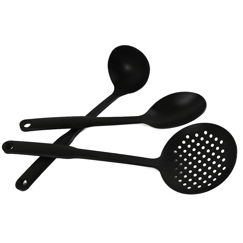6pcs Plastic For Nonstick Cookware Kitchen Tools Easy Clean With Holes Heat Resistant Spatula Turner Cooking Utensil Set Gift