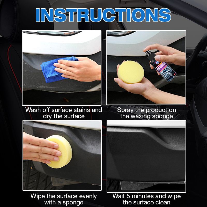 Car Interior Decorative Wax Leather Glazing Waterborne Panel Coating Plastic Renovation Agent Liquid Glass 120ML