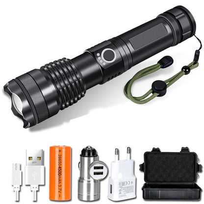 XHP70 Super Powerful Rechargeable Led Torch Variable Focus 30W Flashlight Tactical Lantern Long Shot Torch for Camping Emergency