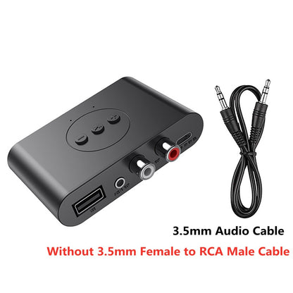 Bluetooth 5.0 Receiver U Disk RCA 3.5mm AUX Jack Stereo Wireless Adapter with Mic For Speaker Amplifier Car Audio Transmitter