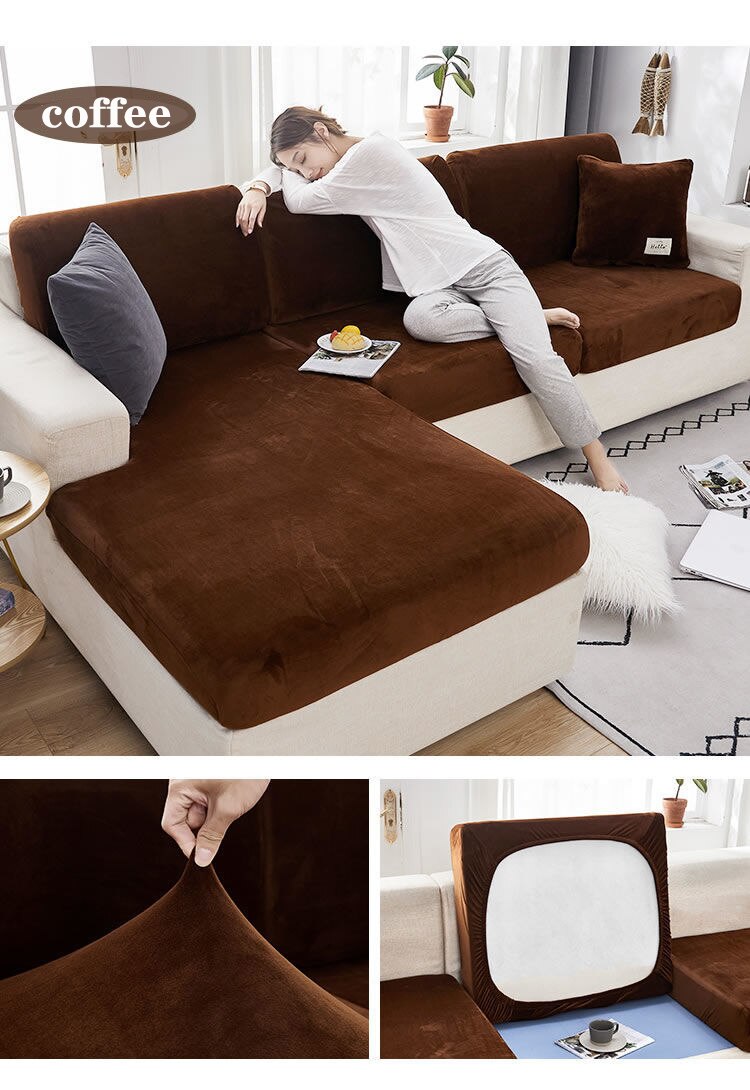 Sofa Cushion Cover Elastic Home Decoration Solid Color Protector Sofa Cover Couch Cover Slipcover Personshable Sofa Cushion Case