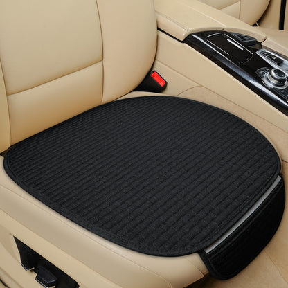 Flax Car Seat Cover Breathable Comfortable Summer Linen Seat Cushion Protector With Storage Bag Auto Interior Mat Universal Size