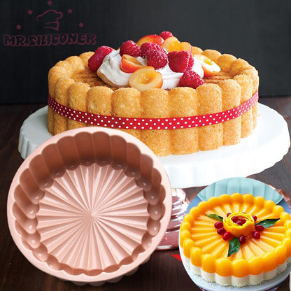 Sunflower Shape Silicone Cake Mold Simple Cake Baking Mould Toast Bread Pastry Mousse Bakeware Household Kitchen Accessory Tray