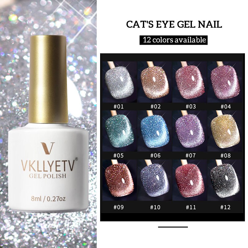 Shiny Cat Eye Gel Polish Magnet Reflective Manicure Semi Permanent Paints Varnish Hybrid Colored Glitter Uv Nail Art Glitter