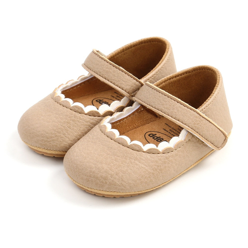 New Baby Shoes Baby Boy Girl Shoes Leather Rubber Sole Anti-slip Toddler First Walkers Infant Crib Shoes Newborn Girl Moccasins