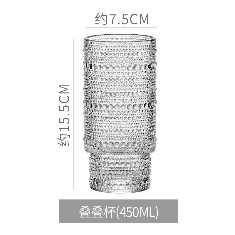 Fashion New Pattern Large Glass Folding Cup Glass Coffee Cup Drink Cup Household Water Cup Juice Cup Home Accessories