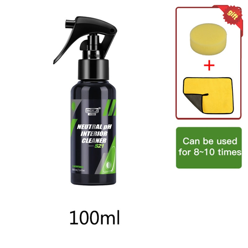 HFFFF-21 Car Interior Cleaner Car Neutral Ph Dust Remover Seat Liquid Leather Cleaner Roof Dash Cleaning Foam Spray Car Care