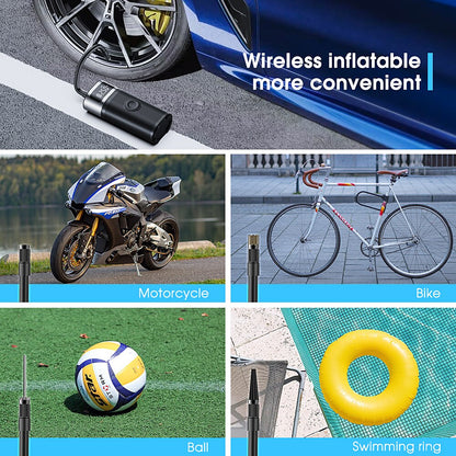 Wireless Mini Car Tire Inflator 12V 150PSI Portable Air Compressor Motorcycle Bicycle Tire Air Filling Metal Electric Air Pump