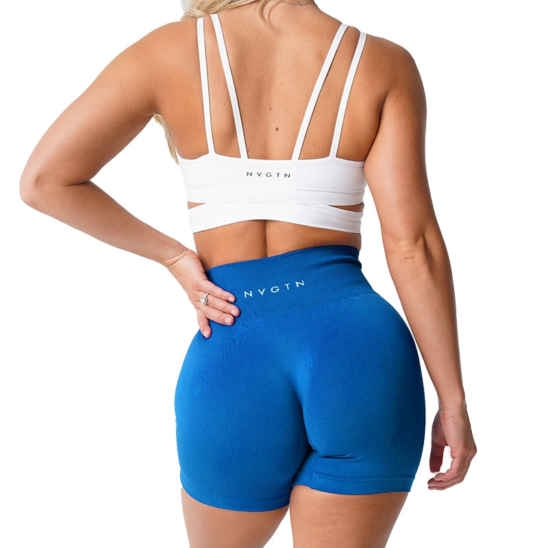 NVGTN Spandex Solid Seamless Shorts Women Soft Workout Tights Fitness Outfits Yoga Pants Gym Wear