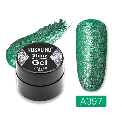 ROSALIND Gel Nail Polish Glitter Paint Hybrid Varnishes Shiny Top Base Coat For Nails Set Semi Permanent For Manicure Nail Art