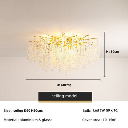 Nordic Foyer E14 Led Ceiling Chandelier Tree Branch Glass Chandelier Lighting Living Room Lustre Led Lamp Indoor Deco Lighting