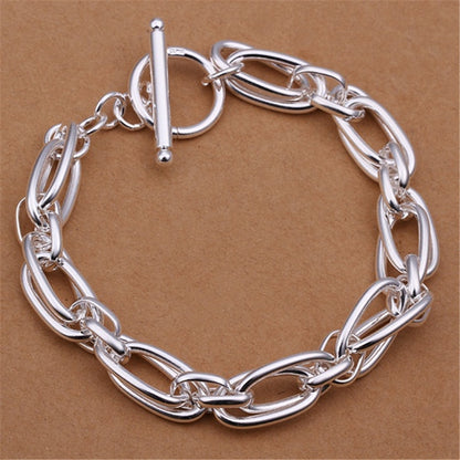 8 Inch 18K Gold Bracelet 5MM Sideways Chain Bracelet For Woman Men Fashion Wedding Engagement 925 Sterling Silver Jewelry Gifts