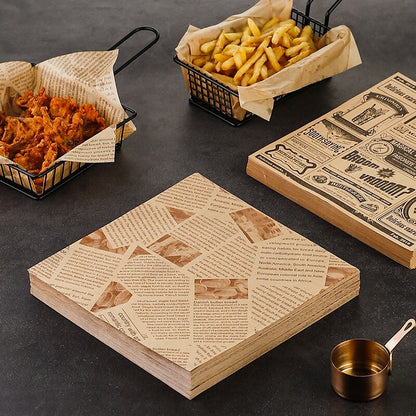50/100pcs Oil Proof Wax Paper for Food Baking Barbecue Burger Fries Bread Baking Paper Plate Mat Baking supplies